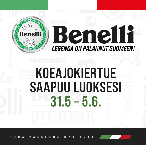 Benelli koeajokiertue saapuu meille 4.6.2021. Tule koeajamaan legendan uutuudet